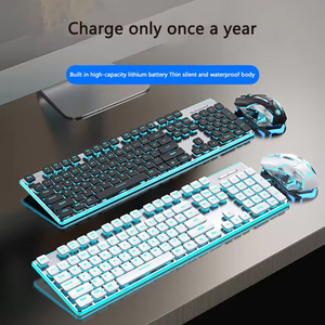 Wireless Projection Keyboard <b>Mouse</b> Combo Set Pink Punk Design Mechanical Feel RGB Backlit Typewriter New Gaming - Product Image 5