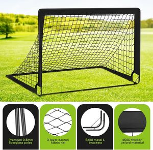 2 Buts de football en plastique 4x3 pieds, équipement d'entraînement portable pour jardin, ballon de football, 10 cônes, sac de transport, filet d'entraînement pour les matchs des jeunes - Product Image 3