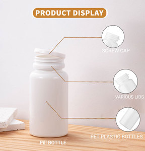 Botol Kapsul Tablet Ramah Lingkungan Putih 100ml, Botol Pil Obat Plastik PET Kosong dengan Tutup Pengaman Anak - Product Image 3
