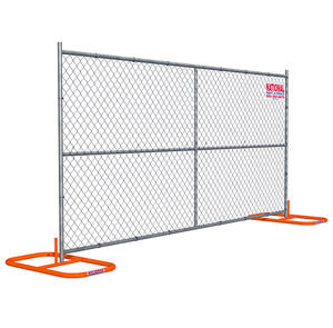 Panneau de clôture temporaire de maillon de chaîne en fer galvanisé de sécurité de chantier portable 6X12FT en Amérique pour les événements - Product Image 1
