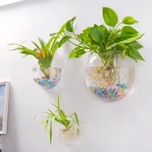Offre Spéciale Moderne Mini Fish Tank Demi Style Mur Monté Portable Transparent Acrylique Aquarium Écologique Tenture Murale Présentoir - Product Image 3