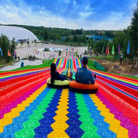 Parc d'attractions, sport de plein air, toboggan à neige arc-en-ciel, glissière sèche, dalles de ski sur terrain sec, tapis artificiel, revêtement de sol en PE, piste de ski sèche