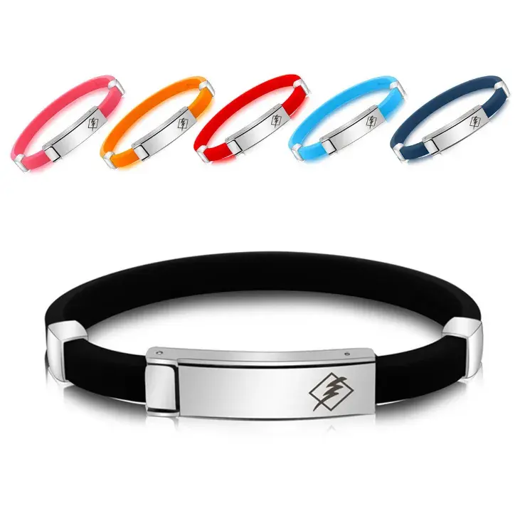 2023 hot sports stainless Magnet Therapy Wristband energy balance bracelet silicone anion bracelet