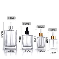 Flacon cosmétique rectangulaire haut de gamme vert mat, flacon compte-gouttes en verre premium pour sérum capillaire anti-âge de luxe, OEM
