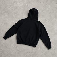 Sudadera Oversize Lisa OEM para Hombre, de Algodón, Estilo Atlético, Corte Cuadrado, Alta Calidad, Tejido Personalizado con Capa de Aire, Noir Vierge
