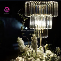 Chandelier haut en or pour événements, vase à fleurs, centre de table avec emballage de fleurs pour décoration de table de mariage