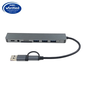 8 trong 1 <span class=keywords><strong>USB</strong></span> 3.0 Loại C <span class=keywords><strong>HUB</strong></span> Adapter <span class=keywords><strong>Hub</strong></span> Splitter <span class=keywords><strong>USB</strong></span> C Docking Station SD TF Đầu Đọc Thẻ âm thanh 8 trong 1 <span class=keywords><strong>USB</strong></span> C <span class=keywords><strong>HUB</strong></span> - Product Image 2