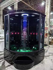 Salle de bain et de <span class=keywords><strong>douche</strong></span> à vapeur intérieure de luxe noire, combinée à une <span class=keywords><strong>baignoire</strong></span> à remous, <span class=keywords><strong>cabine</strong></span> de <span class=keywords><strong>douche</strong></span>, <span class=keywords><strong>baignoire</strong></span> de massage à pluie - Product Image 3