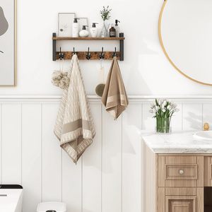 Wall Mounted <b>Coat</b> <b>Hook</b> Rack With Shelf Stainless Steel Bathroom Storage Organizer For Towels And Accessories - Product Image 1