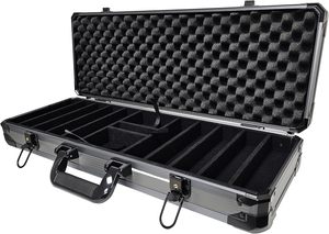Coffret à jetons de poker The Vault de 500 unités avec coins renforcés, corps <span class=keywords><strong>en</strong></span> aluminium, poignée robuste <span class=keywords><strong>en</strong></span> caoutchouc, doublure <span class=keywords><strong>en</strong></span> mousse ondulée - Product Image 3