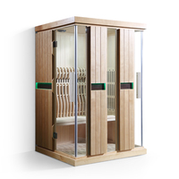Ruang Sauna Inframerah Kayu Solid Modern untuk Luar Ruangan, 2 Orang, Uap Kering