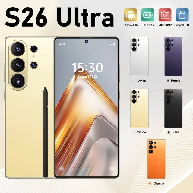 Value Sale S26 Ultra 2026 Latest Phone Factory Low Price 144Hz Display 108MP Camera LTE 5G | Global