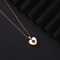 Collier avec pendentif cœur en émail noir plaqué or 18 carats et argent sterling 925, cadeau tendance pour mariage et anniversaire