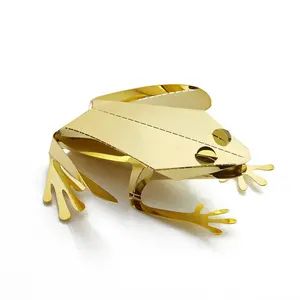 Creative Handmade Etched Painting Color Metal Craft Frog
