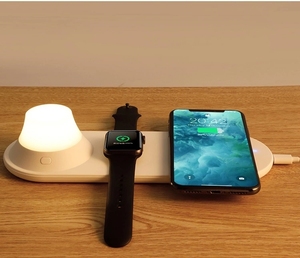 Caricabatterie Wireless a 2 Bobine con Lampada LED, Logo Personalizzabile, Ricarica Rapida 20W, Certificato CE, Power Bank per Telefoni Cellulari, Tendenza 2020 - Product Image 4