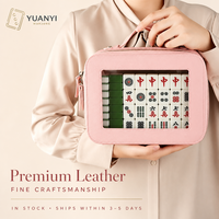 Boîte de rangement pour tuiles de mahjong en PU avec fenêtre de visualisation transparente en PVC pour un rangement organisé des jeux de mahjong, des jeux à domicile et des jeux de table