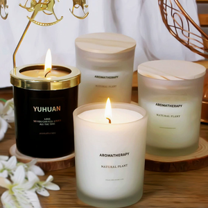 Bougie parfumée à l'aromathérapie végétale naturelle - Bougie en cire de soja dans un bocal en verre de luxe pour la décoration de la maison et la relaxation - Produit phare - Product Image 1