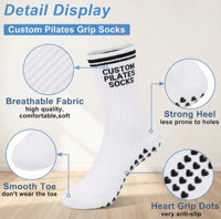 Chaussettes antidérapantes de haute qualité personnalisées pour le Pilates, chaussettes de yoga en coton antidérapantes pour femmes