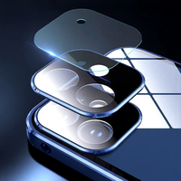 Coque de téléphone en métal avec protection en verre trempé HD double face à 360 degrés et film magnétique pour objectif, compatible iPhone 17 18 Pro Max 16 15