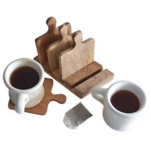 Natural Wood <b>Drink</b> Coasters, Rustic Handmade Wooden Coaster Set for Coffee Cups, Tea Mugs, Wine Glasses, Tumblers and Restaurant - Product Image 1