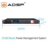 Penguat Daya Digital Kelas D Multifungsi Profesional 2000W Metal 1U Aode S-1082-33 8-Kanal untuk Konser/Pidato
