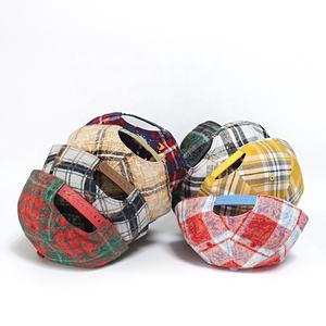 Neues Design Mode-Seil-Stickerei-Logo 100% Baumwolle <span class=keywords><strong>5</strong></span>-<span class=keywords><strong>Panel</strong></span> Vorgebogener Schirm Gorras Individuell Anpassbare Karierte Snapback-Mütze - Product Image 5