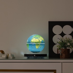 360° Spinning Magnetic Levitating Globe <b>Lamp</b> Touch Control Floating World Map Night Light For <b>Office</b> Home Decoration - Product Image 4