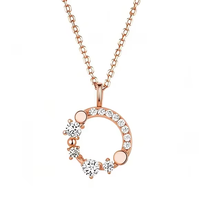 Collier personnalisé en argent sterling plaqué or, collier de bijoux, zircon circulaire, style simple, collier pour femme pour un usage quotidien