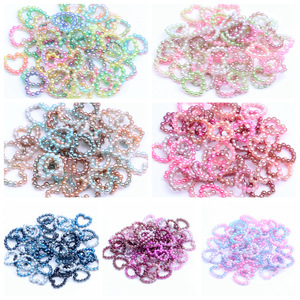Nuevo Stock, 120 Piezas/Paquete, Perlas de Resina ABS de 11mm, Color Arcoíris, Adornos de Resina en Forma de Corazón para Decoración de Uñas - Product Image 3