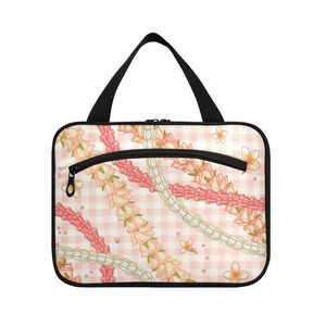 Bolsa de Maquillaje de Viaje con Estampado Puakenikeni Palaka, Diseño Hawaiano, Gran Capacidad, Bolsa de Cosméticos, Bolsa de Aseo para Mujer, Venta al Por Mayor - Product Image 1