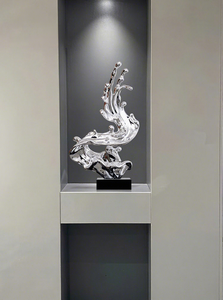 Sculpture Abstraite Gouttes d'Eau Attraction de Richesse Pièce Décorative Hall d'Hôtel Salon Créatif Grande Sculpture sur Pied - Product Image 5