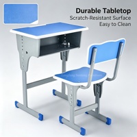 Ensemble Chaise et Bureau d'Étudiant Moderne et Confortable, Réglable, avec Cadre Métallique Durable pour École, Salle de Classe, Maison et Bureau - Vente en Gros