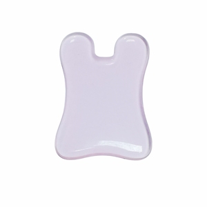 Herramienta Gua Sha de Vidrio Transparente Rosa al por Mayor para la Rutina Diaria de Cuidado de la Piel y Masaje Corporal de Meridianos - Product Image 1
