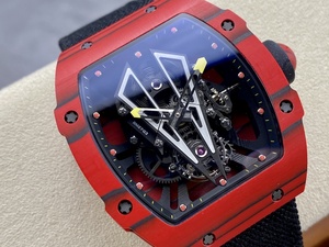 Reloj Mecánico Luminoso a Prueba de Agua de Súper Calidad, Movimiento Tourbillon de Fábrica BBR, RM27-03 NTPT, Esqueleto de Carbono Rojo - Product Image 2