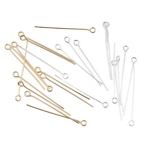 <b>Copper</b> Plated Beading Pins For Earring Making Various Sizes <b>Chain</b> Shape Jewelry Findings Components - Product Image 4