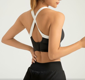 Soutien-gorge de sport à dos croisé pour femmes gilet de Fitness respirant avec affichage de taille absorbant les chocs haute résistance coussin de poitrine intégré Yoga - Product Image 5