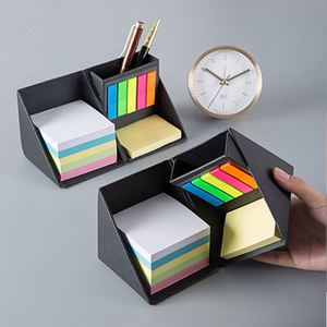 Bloc-notes carré en carton auto-adhésif sur mesure, papeterie de bureau et scolaire, bloc-notes pliable, porte-stylo - Product Image 1