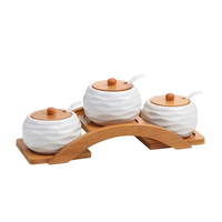 Set kaleng bumbu desain baru sesuai pesanan, toples bumbu dapur keramik wadah bumbu