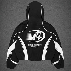 Custom Logo <b>Summer</b> <b>Men</b> Windbreaker Clothing Set Breathable Lightweight Printed <b>Jacket</b> and Pants for Gym Sports and Casual Use - Product Image 2