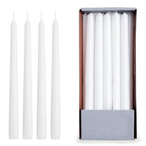 <b>Taper</b> <b>Candles</b> White 12 Pack Dripless Long Burning For Table Decor - Product Image 1