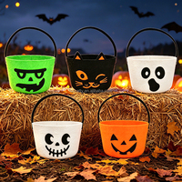 Wholesale Hatty Felt Round Waterproof Halloween Gift Buckets & Apple Boxes for Kids Decoration