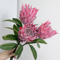 Y-187 Populaire Fleur artificielle géante en caoutchouc souple, type Artichaut et Protea, blanche, parfumée, pour décoration intérieure, Fête des Mères et Remise de diplôme