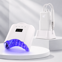 Kit professionnel pour ongles avec lampe UV et perceuse 78 Watts rechargeable, lampes à ongles et perceuse électrique pour ongles 45000 tr/min