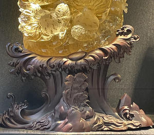 Trung Quốc donghai pha lê thủ công hàng đầu chất lượng Tay Chạm Khắc Vàng Rutilated thạch anh cá bức tượng bức tượng cho bộ sưu tập trang trí nội thất - Product Image 5