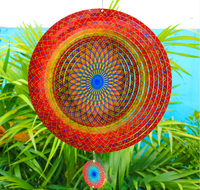 Carillon à vent en métal inoxydable 3D rotatif avec pendentif oiseau, sublimation, blanc uni, décoration de jardin