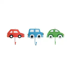 wooden baby cloth hook wooden car shaped decorative wall hanging hooks promotion crafts hanger