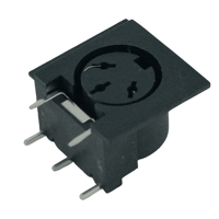 Receptáculo HX Factory Direct DS-3 DIN Hembra de 3 Pines, Negro, Montaje en Panel PCB, Conector DIN