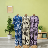 Ensemble de pyjama brodé floral pour femme, manches longues, col à revers, 4 couleurs, tenue de nuit boutonnée pour femme, personnalisable pour la vente en gros