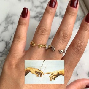 Creación ajustable <span class=keywords><strong>de</strong></span> anillo <span class=keywords><strong>de</strong></span> Adán 316l Acero inoxidable Pvd 18K Joyería plateada Impermeable Renacimiento Anillo <span class=keywords><strong>de</strong></span> diseño <span class=keywords><strong>de</strong></span> mano divertido - Product Image 4