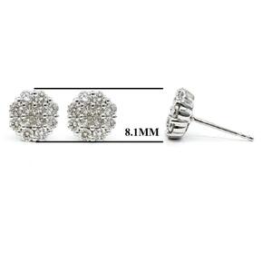 Boucles d'oreilles classiques en or blanc 18 carats plaqué or, style princesse illusion, cadeau tendance pour femme, fiançailles, mariage, fête - Product Image 2